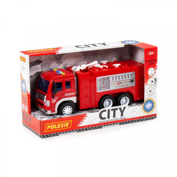 "City", samochód-straż pożarna inercyjny (ze światłem i dźwiękiem) (w pudełku)