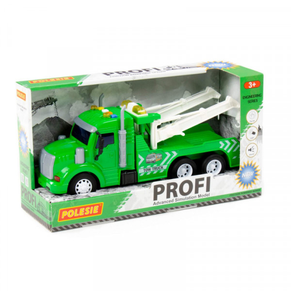 "Profi", samochód-ewakuator inercyjny (ze światłem i dźwiękiem) (zielony) (w pudełku)