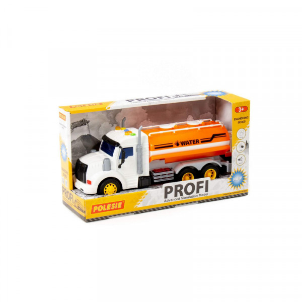 "Profi", samochód-beczkowóz inercyjny (ze światłem i dźwiękiem) (pomarańczowy) (w pudełku)