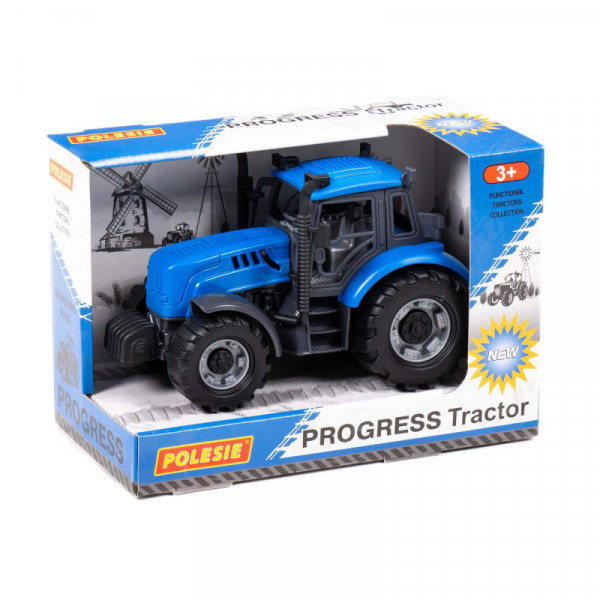 Traktor "Progress" inercyjny (niebieski) (w pudełku)