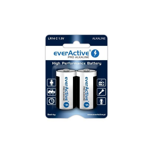Zestaw baterii alkaliczne everActive EVLR14-PRO