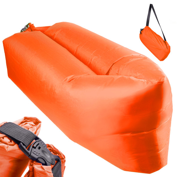 Lazy BAG SOFA łóżko leżak na powietrze pomarańczowy 230x70cm