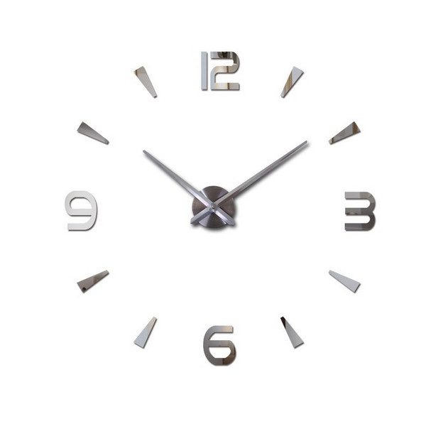 Zegar ścienny duży 80-120cm srebrny 4 cyfry