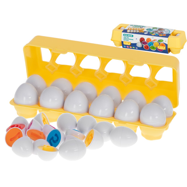 Układanka edukacyjna sorter dopasuj kształty cyferki jajka 12szt